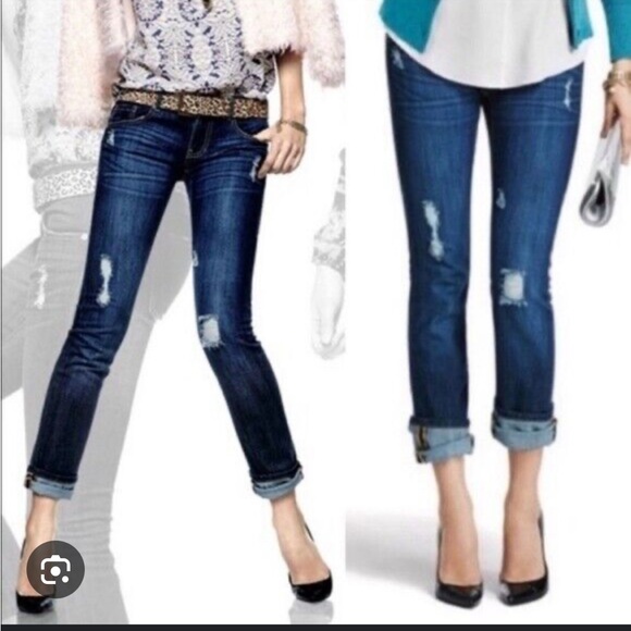 Cabi Jeans Slim Boyfriend SZ 14 Distressed - Picture 3 of 3